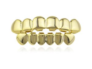 2022 6 tanden Fangs Fashion Gold Ploated Rhodium Hiphop Tands Grillz Top Bodem Rock Dental Grills Sets Halloween Props5300597