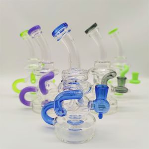 2022 8 pouces Assortiment de gobelet de narahil en verre en verre bang bang dabber recycler tuyaux de fumée de bongs à eau 14 mm