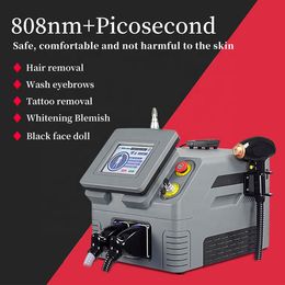 2022 808 diode laser ontharing machine halfgeleider lazer picoseconde tattoo verwijdering q-schakelaar en yag huid verjonging zwarte poppenbehandeling 808 nm