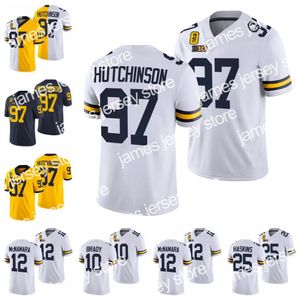 2022 97 Aidan Hutchinson michigan 42 maillot patch wolverines hassan J.J. McCarthy Tom Brady Josh Ross Nico Collins Ronnie Bell Daxton Hill