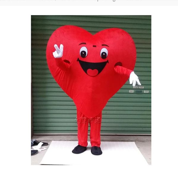 2022 a Vendre comme Hot Sweet Red Heart Costume de mascotte Mascotte Saint Valentin adulte avec de grands yeux tenue de personnage de dessin animé pour mariage