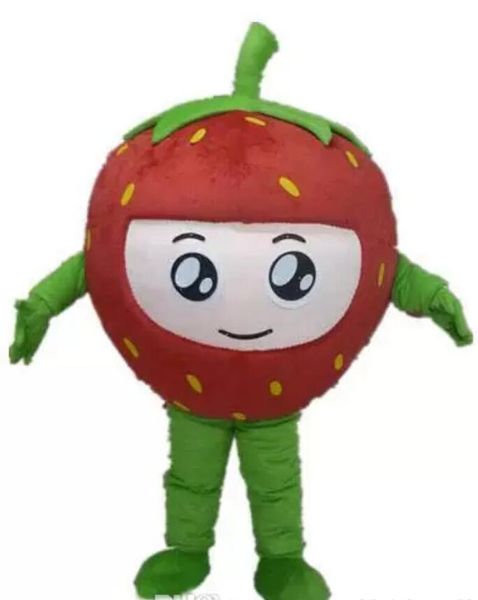 2022 un costume de mascotte de fraise avec de grands yeux pour adulte à porter