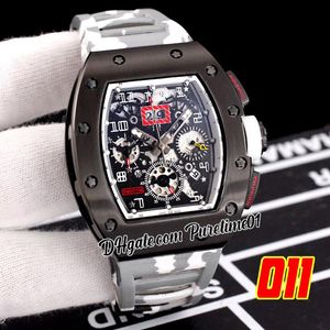 2022 A21J Automatische Mens Watch PVD Steel Big Date Skeleton Dial Gray White Camouflage Rubber Riem Super Edition 5 Styles Puretime01 E139-011C3