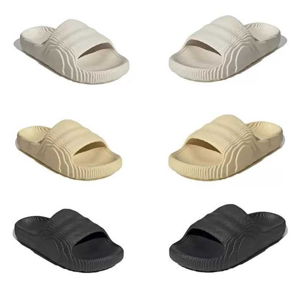 2022 Adilette 22 Hombres Mujeres Diseñador Zapatillas Diapositivas Sandalias Plataforma Zapato Slip-On Moda Magic Lime St Desert Sand Negro Gris Slipper Slide