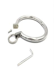 2022 adultshop Anillo Collar de acero Collar Cuello de metal Exquisito Restricción inoxidable Pasadores de bloqueo Bondage para adultos Bdsm Juegos sexuales Juguete Fo4931864