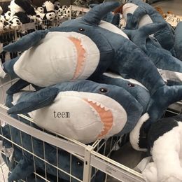 2022 Ah-woo Shark Pillow Plush Toy Sharks Action Figuur Dop gesimuleerd slapende poppenkussen kussen