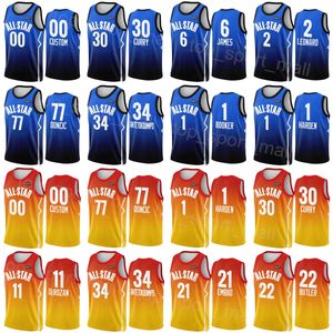 Serigrafiado 2023 Basketball All-Star Conference Jersey Kevin Durant 7 Giannis Antetokounmpo 34 Jayson Tatum 0 Joel Embiid 21 Jimmy Butler 22 Pascal Siakam 43