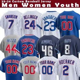 44 Maillot de baseball Anthony Rizzo Cody Bellinger Dansby Swanson Ian Happ Nico Hoerner Patrick Sagesse Marcus Stroman Sandberg Seiya Suzuki Maillots Christopher Morel