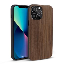 2023 Amazon Top Verkoop Mooie Lasergravure Mobiele Telefoons Gevallen Blank Hout TPU Frame Telefoon Cover Cases Voor iPhone 13 Apple 12 Pro max Op Voorraad