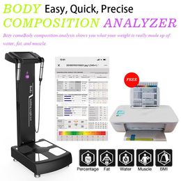 2022 Analyzer Body Slimming Machine Fijo Digital Portable Bmi Composición de cuerpo completo Escaneo Escala de grasa y Analizador de salud corporal Máquina para gimnasio