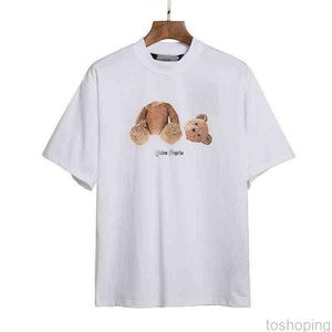 2022 Angel T-shirts Palm Trendy Decapitated Teddy Bear Print T-shirt Loose Men's and Women's Wear Letter Short Sleeve 3s