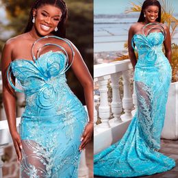 2022 Arabische Aso Ebi Luxe Mermaid Prom Dresses Lounded Lace Evening Formeel feest tweede receptie verjaardag verloving jurken jurk zj125v