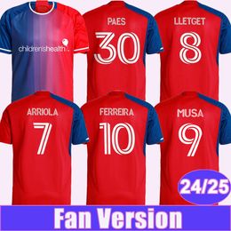 2024 25 Jerseys de football de Dallas Mens Ferreira Delgado Farfan Arriola Lletget Musa Illara Velasco Home Football Shirt Shirt Sheeve Uniforms