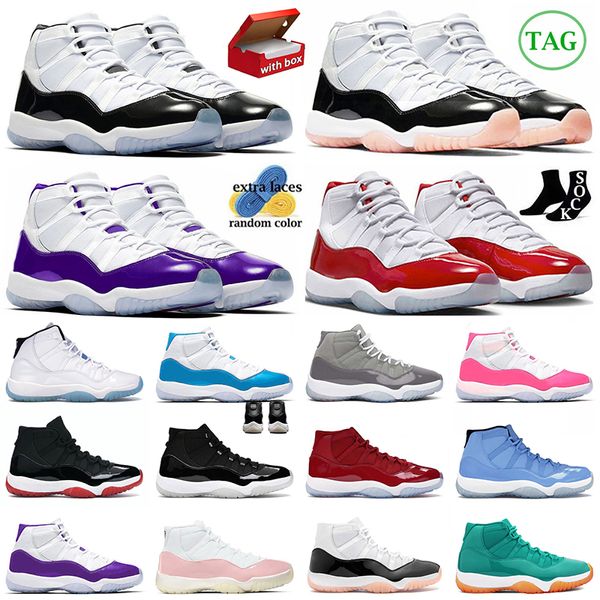 Nike Air Jordan 11s Jordan 11 off white  Top og Cherry chaussures de basket - ball leggings 11 11s hommes Naples Rose 25e anniversaire cool gris concorde Jordan【code ：L】