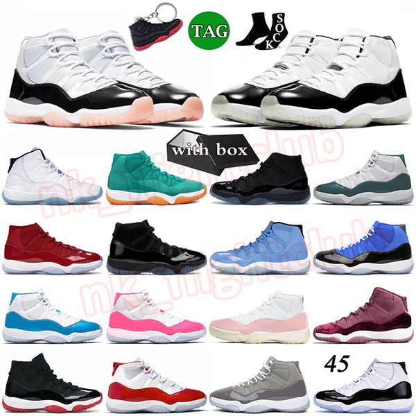 Nike Air Jordan 11s Jordan 11 off white Top og Cherry basket shoes leggings 11 11s Napolitano rosa 25 aniversario cool Grey Concorde Space Jam Jordan con caja【code ：L】