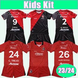 23 24 Atlas Kids Kit Voetbalshirts ALDO ROCHA C. TREJO J. MARQUEZ B. LOZANO E. ZALDIVAR SANTAMARIA Thuis Uit Voetbalshirt Uniformen