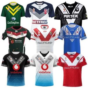 2022 Australie Kangaroo Rugby League Jerseys Coupe du monde 2021 Fiji Angleterre Kiwis Tonga Rlwc Samoa Samoa Samoa Home Shirts Taille S-5XL 1501 277Q