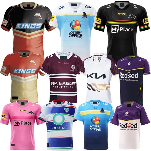 2024 Penrith Panthers Rugby Jerseys Gold Coast 23 24 Titans Dolphins Sea Eagles STORM Brisbane chemises à domicile Taille S-5XL