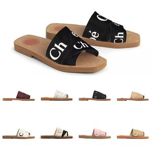 chloe woody mulas planas mujeres diapositivas zapatos mulas leñosas zapatillas planas sandalias zapatillas deslizadores blanco negro vela zapatillas