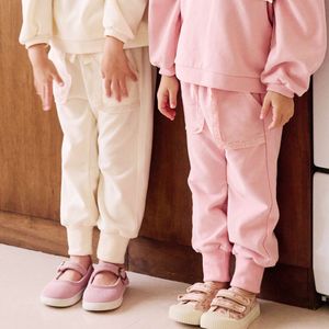 2022 Autumn New Korean Edition Children's Casual Cute Lace Bow Big Pocket Girls 'Guard Pants Leggings