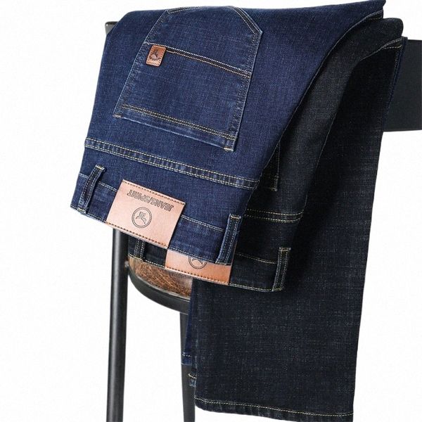 Jeans coupe régulière pour hommes, nouveau tissu en laine de mouton, pantalon en Denim gris bleu, pantalon de marque, s389 #, automne 2022
