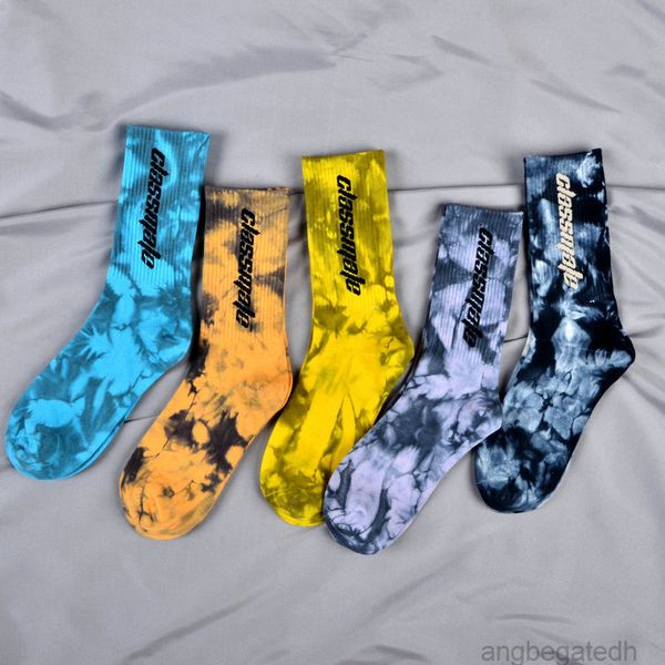 Chaussettes de classe Tie-dye pour hommes et femmes, mi-tube, mode de rue, personnalité, Skateboard, automne 2022