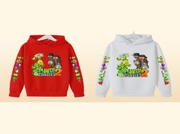 2022 Plant d'hiver d'automne Vs Zombies Print Hoodies Cartoon Game Vêtements Boys Kids Streetwear Vêtements pour adolescents 414 T6575853