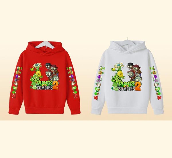 2022 Plant d'hiver d'automne Vs Zombies Print Hoodies Cartoon Game Vêtements Boys Kids Streetwear Vêtements pour adolescents 414 T9682291
