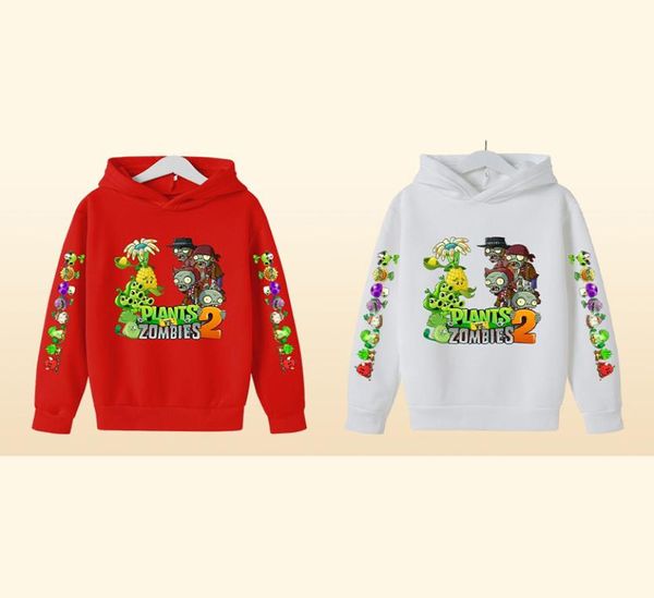 2022 Planta de invierno de otoño vs Zombies sudaderas con hábiles impresos de dibujos animados para niños ropa para niños Ropa de ropa de calle para adolescentes 414 T7275297