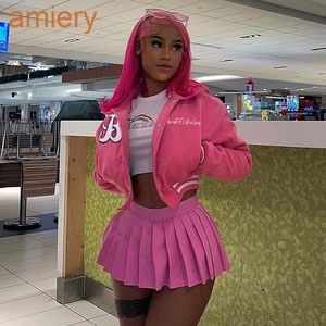 2022 Autumn Women Short Coat Varsity Jacket Nieuwe tops geborduurd Engels bedrukt bomberjack comfortabele casual sportkleding