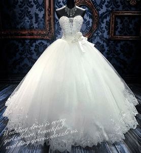 2023 robes de mariée robe de bal de luxe broderie perlée robe de mariée robe de princesse