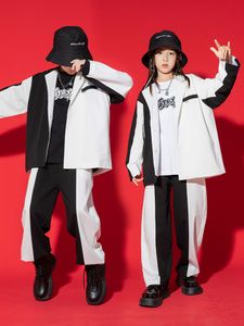 2022 Traje de baile de hip hop 2022 Traje de baile negro suelto Traje de Kpop Kpop para niñas Biños Jazz Performance Streetwear DQS11628