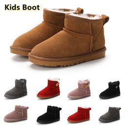 Botas de marca para niños, Mini botas para nieve para niños y niñas, zapatos cálidos de felpa para niños pequeños, talla EU22-35