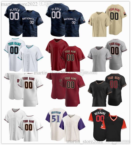 Camisetas de béisbol All-Star 2023 23 Zac Gallen 7 Corbin Carroll 12 Lourdes Gurriel Jr. 13 Nick Ahmed 34 Mark Melancon 51 Randy Johnson 20 Luis González 3 Evan Longoria