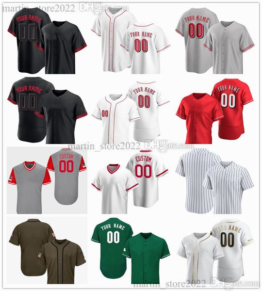 Maillots de baseball cousus 2023 19 Joey Votto 37 Tyler Stephenson 21 Hunter Greene 58 Levi Stoudt 6 Jonathan India 30 Ken Griffey Jr. 11 Barry Larkin 8 Joe Morgan Taille S-6XL