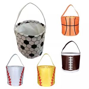 2022 Basketbal Pasen Mand Sport Canvas Bakken Voetbal Baseball Soccer Softball Emmers Opbergtas Kinderen Snoep Handtas Zee Shipping