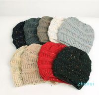 2022 Bons filles Hiver Chapeau chaud Chapeaux de tricot de laine adulte Headgear d￩contract￩ sans trou
