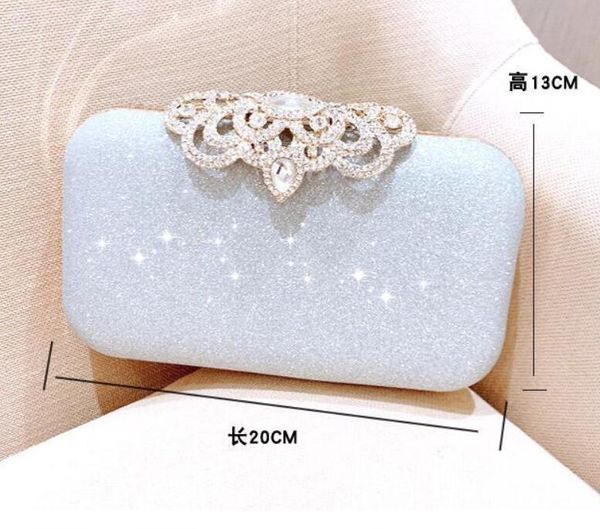 2022 Black Silver Women Bag Night Party Banquet Banquet Glitter For Women Girls Bragues de boda Bolso de la cadena de bolsos 01 01