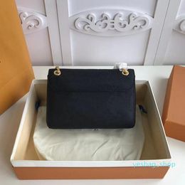 2022 Noir Vavin Chaîne Portefeuille Damier Toile Sac À Bandoulière En Cuir Sacs À Bandoulière En Cuir De Vachette Postman Sac 44151