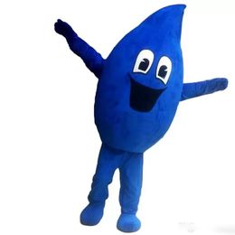 2022 Costume de mascotte de goutte d'eau bleue de haute qualité dessin animé en peluche personnage de thème d'anime taille adulte carnaval de Noël fête d'anniversaire tenue fantaisie