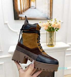 2022 Laarzen canvas beige donkergrijze winter casual schoenen ontwerper luxe mode martin sneeuwschoenen 5 cm / 2-inc