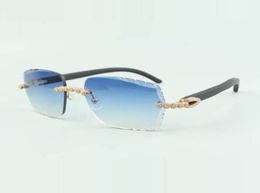 2022 Lunettes de soleil en diamant Bouquet 3524014 avec verres en bois noir et objectif coupés 30 Épaisseur3680512