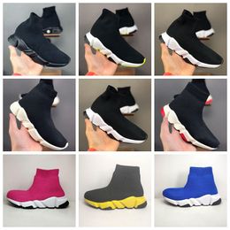 2022 Jongens Girls Sock Casual Baby Shoes Sneakers buitenshuis Sportschoenen Paris Designer Triples Light Breathy Black and White Classic Pink Green Slow Outdoor 24-35