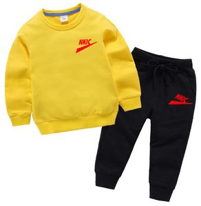 Mode 100% katoen wit tracksuit bepaalt jongens en meisjes casual merk trend kinderen kleding kinderen verjaardagskleding 2-8 jaar