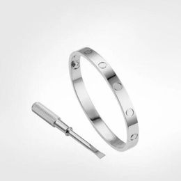 Mode sieraden armbanden minnaar armbanden ketting liefde schroef armbanden 316L titanium staal luxe cz stenen schroevendraaier armband voor vrouwelijke mannen