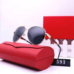 2022 Diseño de marca Gafas de sol Mujeres Hombres Diseñador Piloto Buena Calidad Moda Metal Gafas de sol de gran tamaño Vintage Femenino Masculino UV400 593