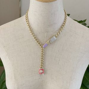 2022 C hangers merk mode-sieraden vrouwen vintage lederen ketting zwart roze kristal choker chain ketting feest fijne luxe topkwaliteit