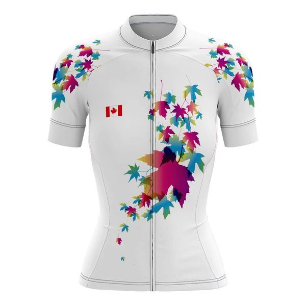 2024 nuevo equipo de Canadá mujeres Ciclismo Jersey transpirable Ciclismo Jerseys manga corta verano paño de secado rápido MTB Ropa Ciclismo B33