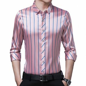 2022 Marque Chemises pour hommes rayés pour hommes vêtements coréens fi lg chemise à manches de luxe dr vêtements décontractés 912 L7GO #