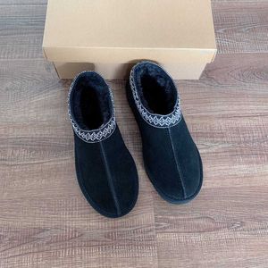 uggssy Branded Dames Tasman Slipper Braid Comfy Australia Booties Suede Sheepskin Fur Lined Slides Winter Shoes Black Chestnut Boots WGG Men